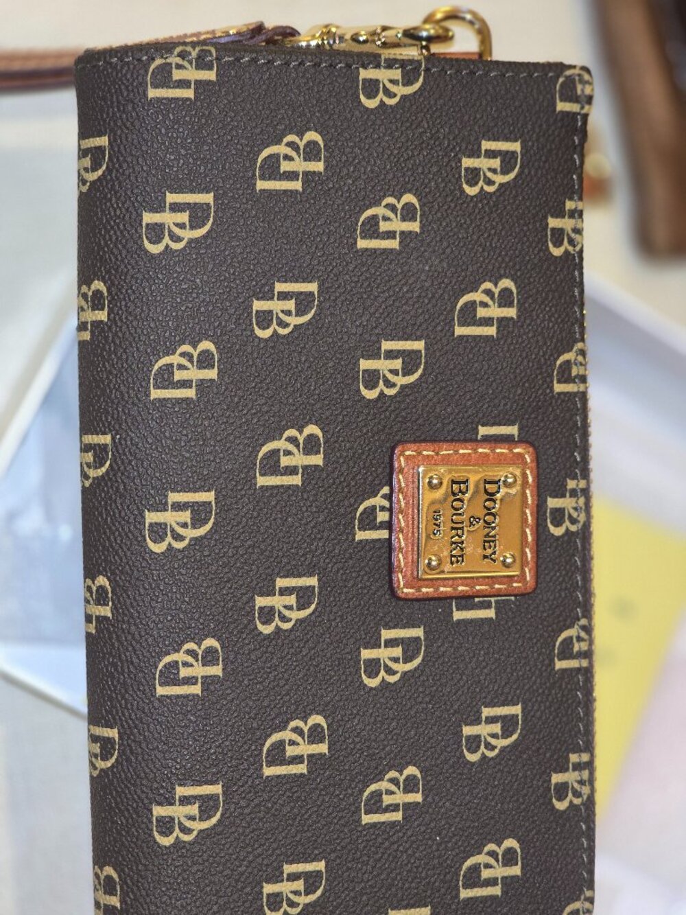 Coated Cotton Fabric Folded Zip Wristlet